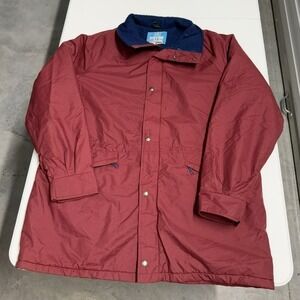 Vintage Woolrich Teton Gore-Tex Parka Jacket Mens XL Burgundy Red Fleece Lined